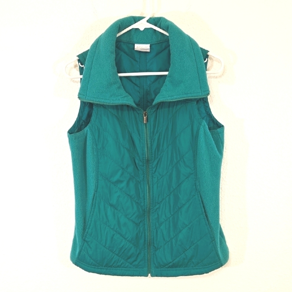 Columbia Lightweight Green Zip Front Vest Outdoors Gorpcore Winter, size M